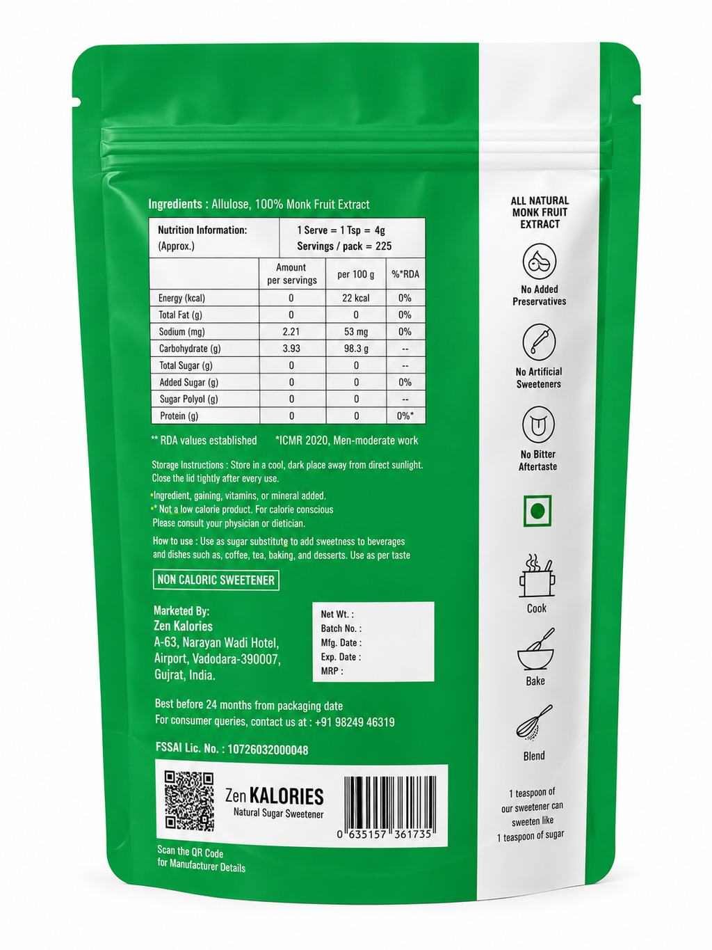 Zero Kal0ries – Natural Sweetener - 100g/450g/900g