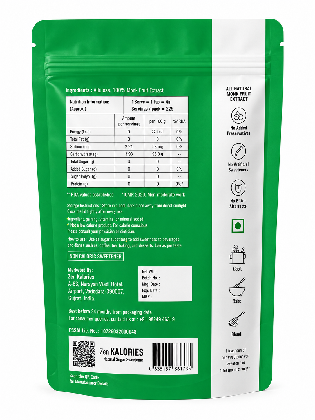 Zero Kal0ries – Natural Sweetener - 100g/450g/900g